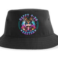 Happy 420 Easter Bunny Smoking Weed Funny  Sustainable Bucket Hat