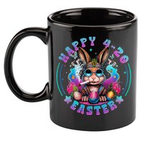 Happy 420 Easter Bunny Smoking Weed Funny  11oz C Handle Ceramic Mug