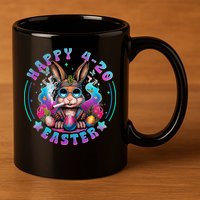 Happy 420 Easter Bunny Smoking Weed Funny  11oz C Handle Ceramic Mug