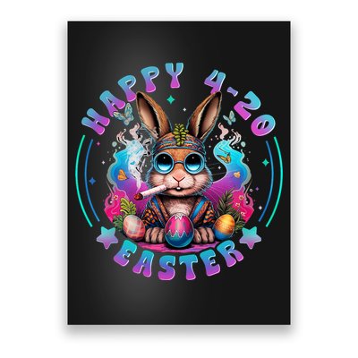 Happy 420 Easter Bunny Smoking Weed Funny  Poster