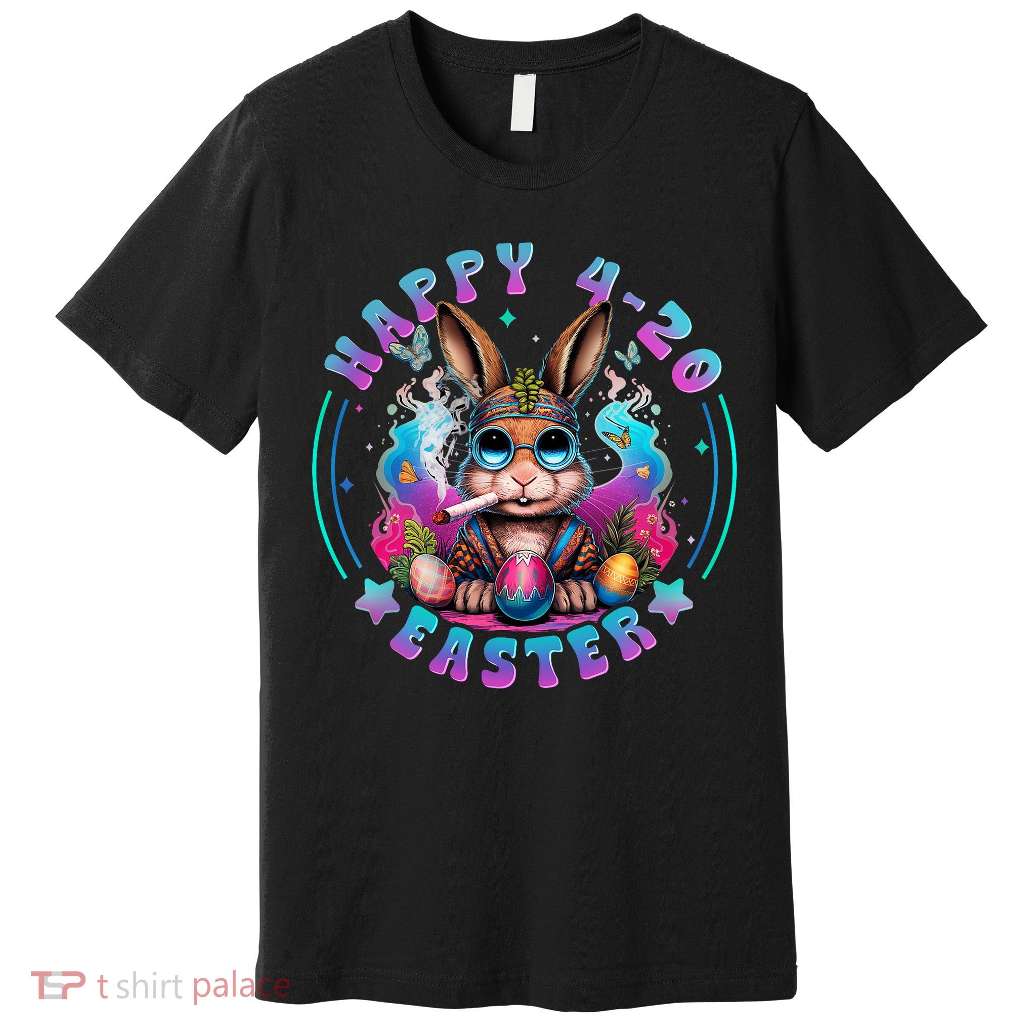 Happy 420 Easter Bunny Smoking Weed Funny  Premium T-Shirt