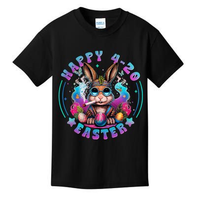 Happy 420 Easter Bunny Smoking Weed Funny  Kids T-Shirt