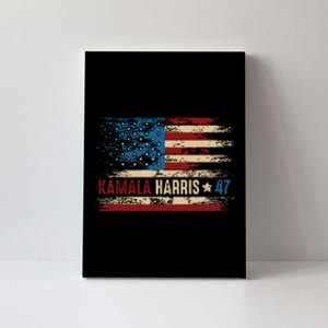 Harris 47 For President Usa American Flag Kamala Harris 2024 Canvas