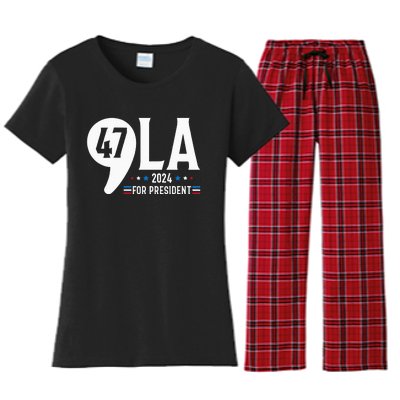 Harris 47th For President American Election Comma La 2024 Women's Flannel Pajama Set