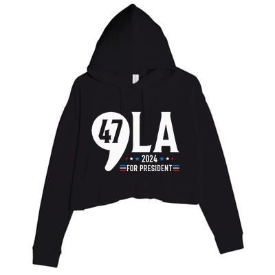 Harris 47th For President American Election Comma La 2024 Crop Fleece Hoodie