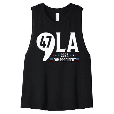 Harris 47th For President American Election Comma La 2024 Women's Racerback Cropped Tank