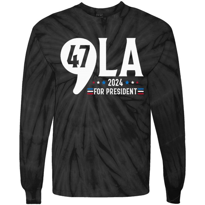 Harris 47th For President American Election Comma La 2024 Tie-Dye Long Sleeve Shirt