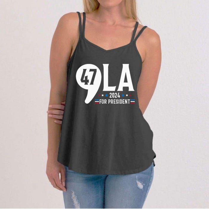 Harris 47th For President American Election Comma La 2024 Women's Strappy Tank