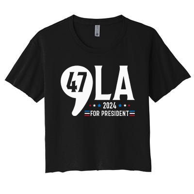 Harris 47th For President American Election Comma La 2024 Women's Crop Top Tee