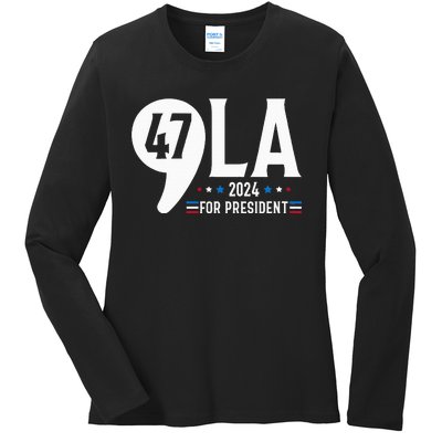 Harris 47th For President American Election Comma La 2024 Ladies Long Sleeve Shirt