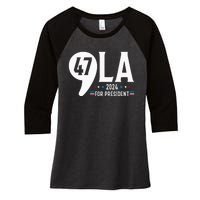 Harris 47th For President American Election Comma La 2024 Women's Tri-Blend 3/4-Sleeve Raglan Shirt