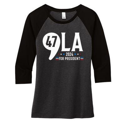 Harris 47th For President American Election Comma La 2024 Women's Tri-Blend 3/4-Sleeve Raglan Shirt