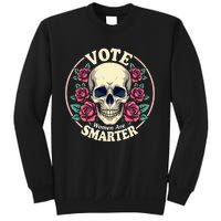 Harris 47 Feminist Vote Women Are Smarter Vintage Skull Rose Sweatshirt