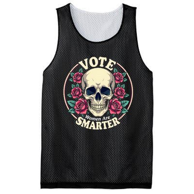 Harris 47 Feminist Vote Women Are Smarter Vintage Skull Rose Mesh Reversible Basketball Jersey Tank