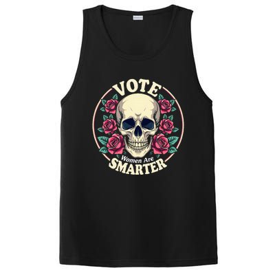 Harris 47 Feminist Vote Women Are Smarter Vintage Skull Rose PosiCharge Competitor Tank