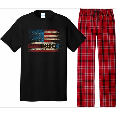 Harris 47 For President Usa American Flag Kamala Harris 2024 Pajama Set