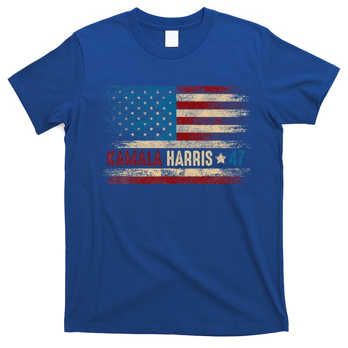 Harris 47 For President Usa American Flag Kamala Harris 2024 T-Shirt