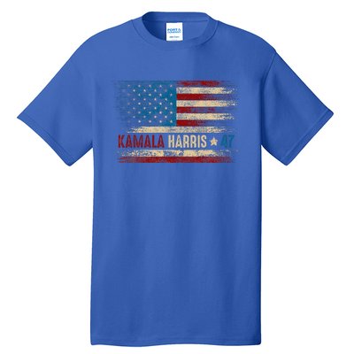 Harris 47 For President Usa American Flag Kamala Harris 2024 Tall T-Shirt