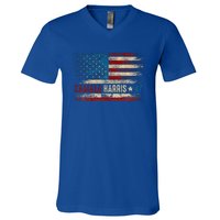 Harris 47 For President Usa American Flag Kamala Harris 2024 V-Neck T-Shirt