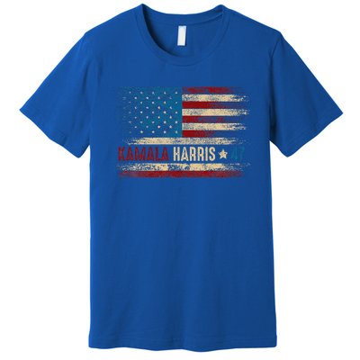 Harris 47 For President Usa American Flag Kamala Harris 2024 Premium T-Shirt