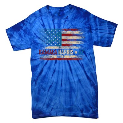 Harris 47 For President Usa American Flag Kamala Harris 2024 Tie-Dye T-Shirt