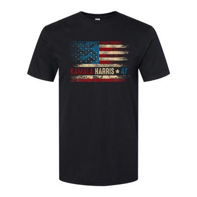 Harris 47 For President Usa American Flag Kamala Harris 2024 Softstyle CVC T-Shirt