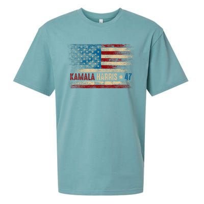 Harris 47 For President Usa American Flag Kamala Harris 2024 Sueded Cloud Jersey T-Shirt