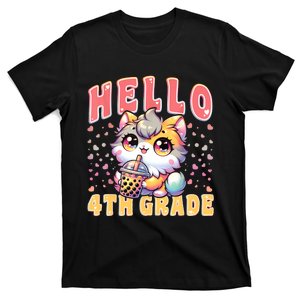 Hello 4th Grade Cat For First Day Of 4th Grade T-Shirt