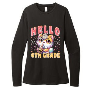 Hello 4th Grade Cat For First Day Of 4th Grade Womens CVC Long Sleeve Shirt