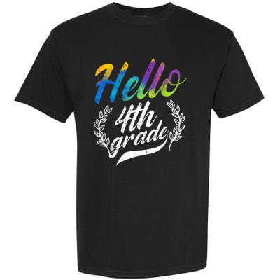 Hello 4th Grade Teacher Students Back To School Girl Garment-Dyed Heavyweight T-Shirt