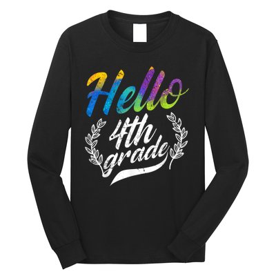 Hello 4th Grade Teacher Students Back To School Girl Long Sleeve Shirt