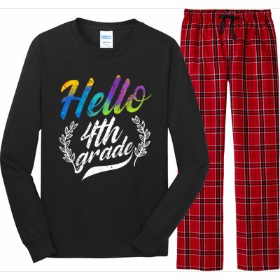 Hello 4th Grade Teacher Students Back To School Girl Long Sleeve Pajama Set