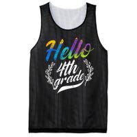 Hello 4th Grade Teacher Students Back To School Girl Mesh Reversible Basketball Jersey Tank