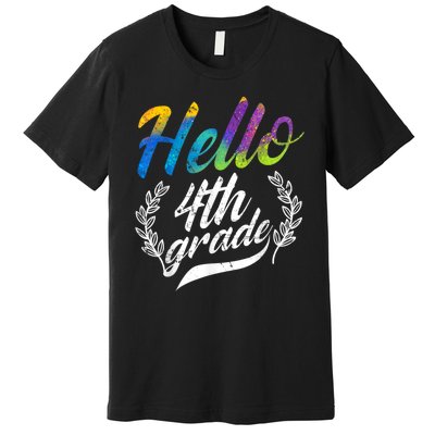 Hello 4th Grade Teacher Students Back To School Girl Premium T-Shirt