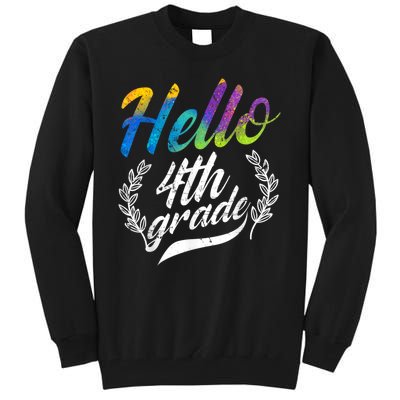 Hello 4th Grade Teacher Students Back To School Girl Tall Sweatshirt