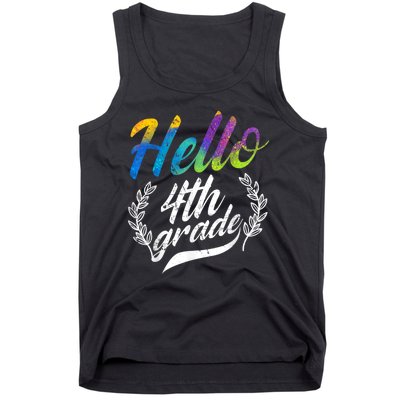 Hello 4th Grade Teacher Students Back To School Girl Tank Top