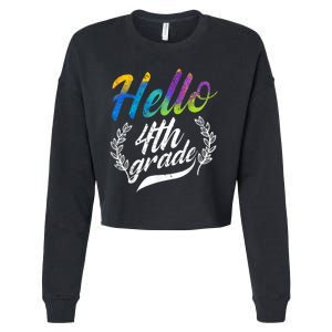 Hello 4th Grade Teacher Students Back To School Girl Cropped Pullover Crew