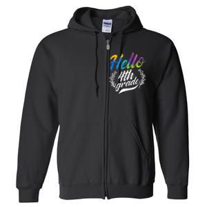 Hello 4th Grade Teacher Students Back To School Girl Full Zip Hoodie