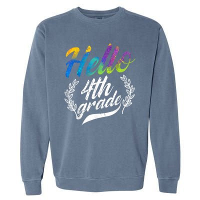 Hello 4th Grade Teacher Students Back To School Girl Garment-Dyed Sweatshirt