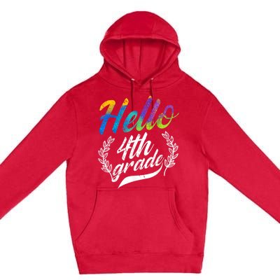 Hello 4th Grade Teacher Students Back To School Girl Premium Pullover Hoodie