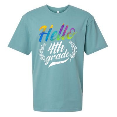 Hello 4th Grade Teacher Students Back To School Girl Sueded Cloud Jersey T-Shirt