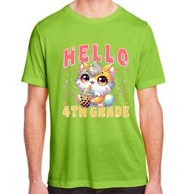 Hello 4th Grade Cat Girl For First Day Of 4th Grade Girl Adult ChromaSoft Performance T-Shirt