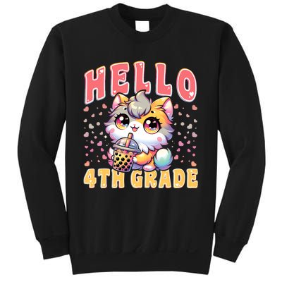 Hello 4th Grade Cat Girl For First Day Of 4th Grade Girl Sweatshirt