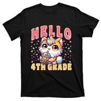 Hello 4th Grade Cat Girl For First Day Of 4th Grade Girl T-Shirt