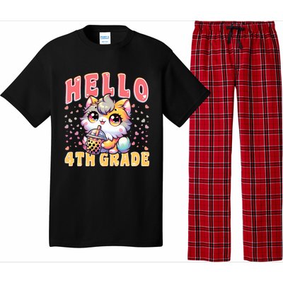 Hello 4th Grade Cat Girl For First Day Of 4th Grade Girl Pajama Set