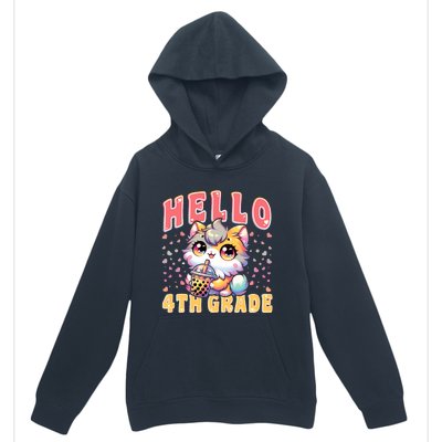 Hello 4th Grade Cat Girl For First Day Of 4th Grade Girl Urban Pullover Hoodie