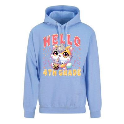 Hello 4th Grade Cat Girl For First Day Of 4th Grade Girl Unisex Surf Hoodie