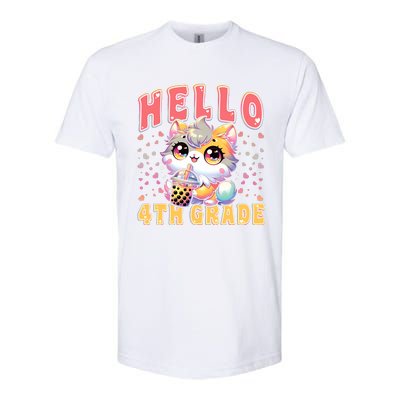 Hello 4th Grade Cat Girl For First Day Of 4th Grade Girl Softstyle CVC T-Shirt