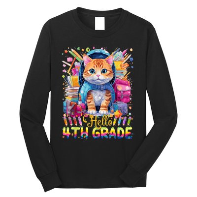 Hello 4th Grade Back To School First Day Fourth Grade Vibes Long Sleeve Shirt