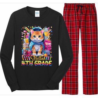 Hello 4th Grade Back To School First Day Fourth Grade Vibes Long Sleeve Pajama Set